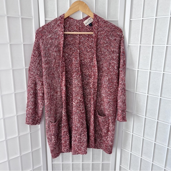 Universal Thread Red Marl Knit Open Front Cardigan Sweater | Small - Picture 1 of 7